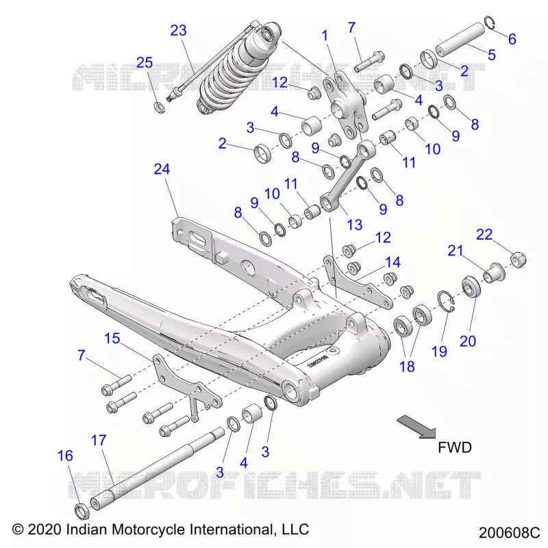 SUSPENSION ARRIERE ASM., SWING ARM AND SHOCK