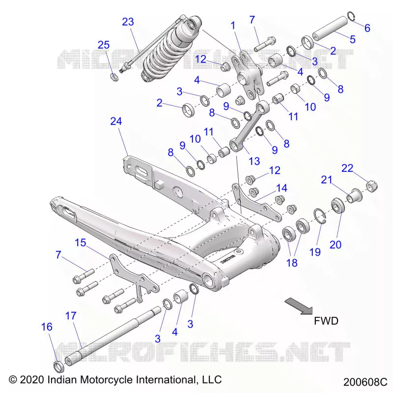 SUSPENSION ARRIERE ASM., SWING ARM AND SHOCK