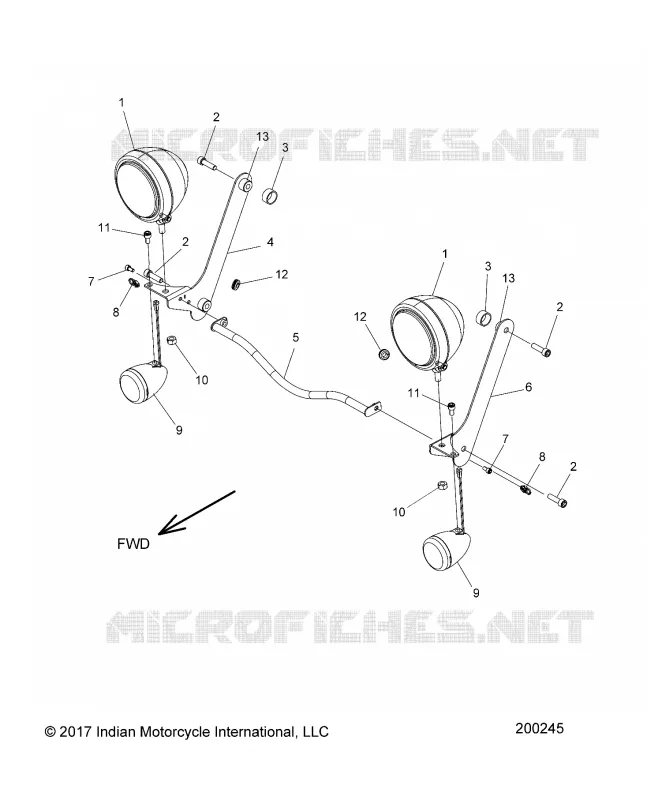 ELECTRICITE, LIGHT BAR AND TURN SIGNAL, FRONT