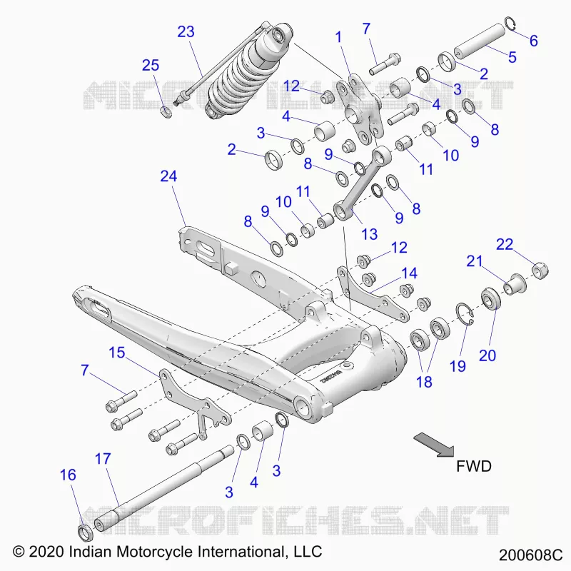 SUSPENSION ARRIERE ASM., SWING ARM AND SHOCK