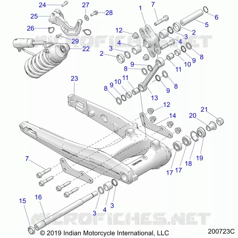 SUSPENSION ARRIERE ASM., SWING ARM AND SHOCK