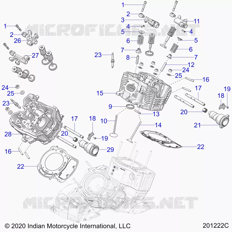 ENGINE, CULASSE, CAMSHAFT AND VALVE ASM.