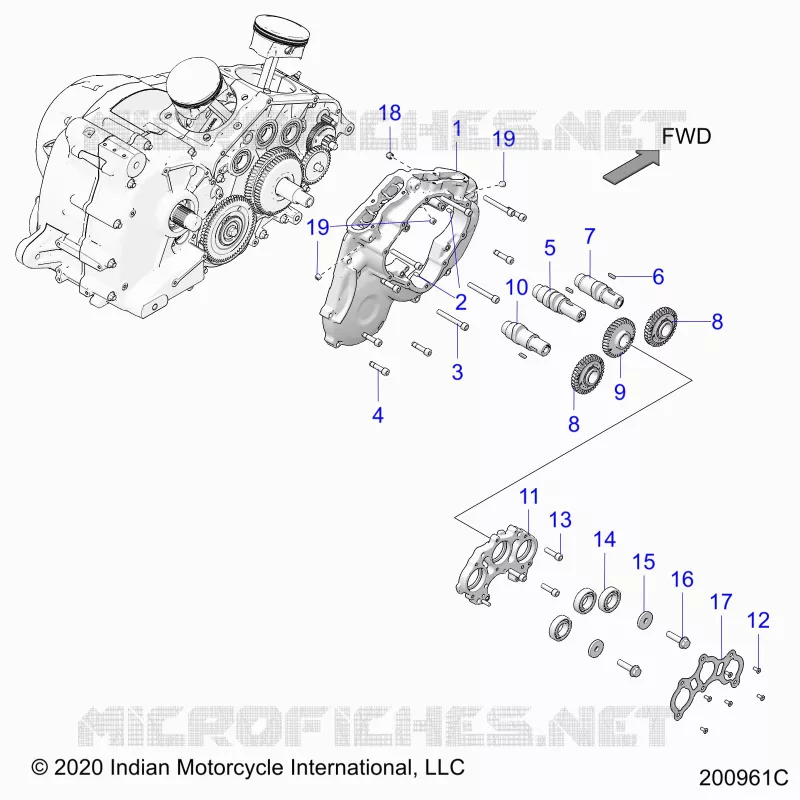 MOTEUR, CAM SHAFTS AND GEARS