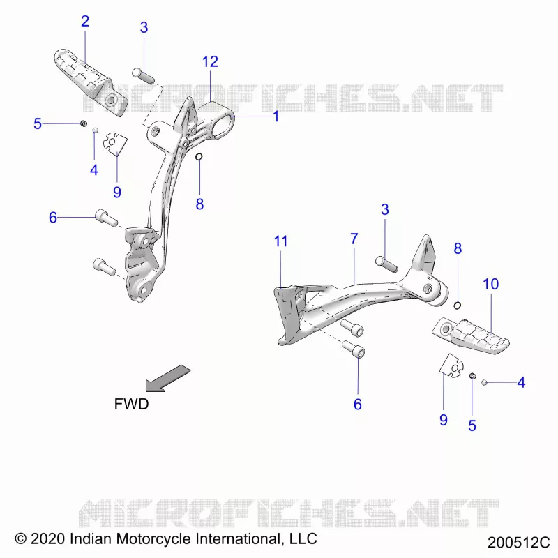 CHASSIS, PASSENGER FOOTPEGS