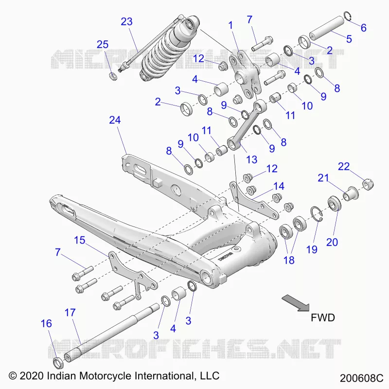 SUSPENSION ARRIERE ASM., SWING ARM AND SHOCK