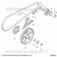 SYSTÃˆME DE TRANSMISSION, DRIVE SPROCKET, BELT AND GUARD