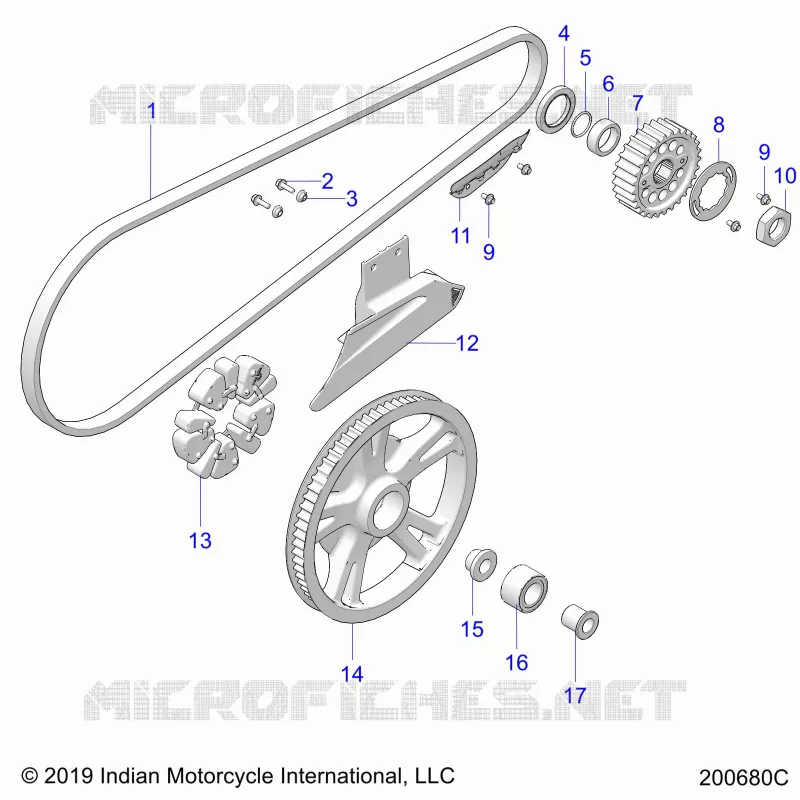 SYSTÃˆME DE TRANSMISSION, DRIVE SPROCKET, BELT AND GUARD