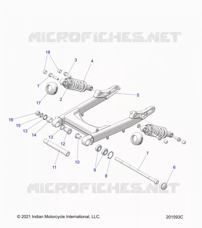 SUSPENSION ARRIERE ASM., SWING ARM AND SHOCKS