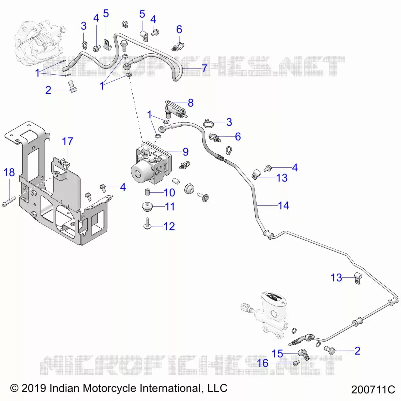 FREINS, FREIN LINE, REAR, AND ABS MODULE ASM.