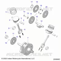 ENGINE, PISTON AND VILEBREQUIN