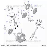 ENGINE, PISTON AND VILEBREQUIN