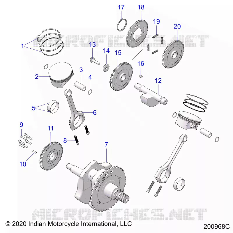 ENGINE, PISTON AND VILEBREQUIN