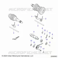 DRIVE TRAIN, FOURCHETTES DE SELECTION AND DRUM