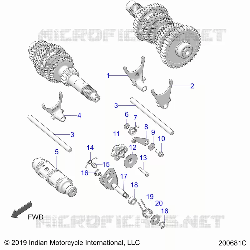 DRIVE TRAIN, FOURCHETTES DE SELECTION AND DRUM