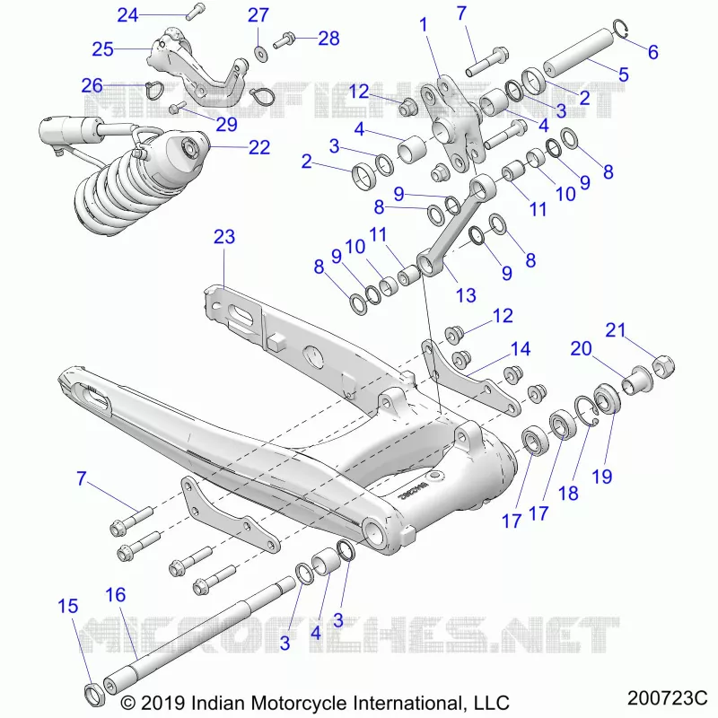 SUSPENSION ARRIERE ASM., SWING ARM AND SHOCK