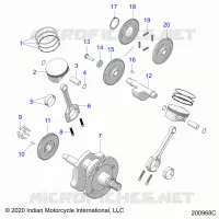 ENGINE, PISTON AND VILEBREQUIN