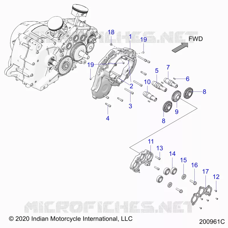 MOTEUR, CAM SHAFTS AND GEARS