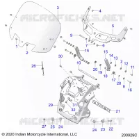 CARENAGES ASM, WINDSHIELD MOUNT