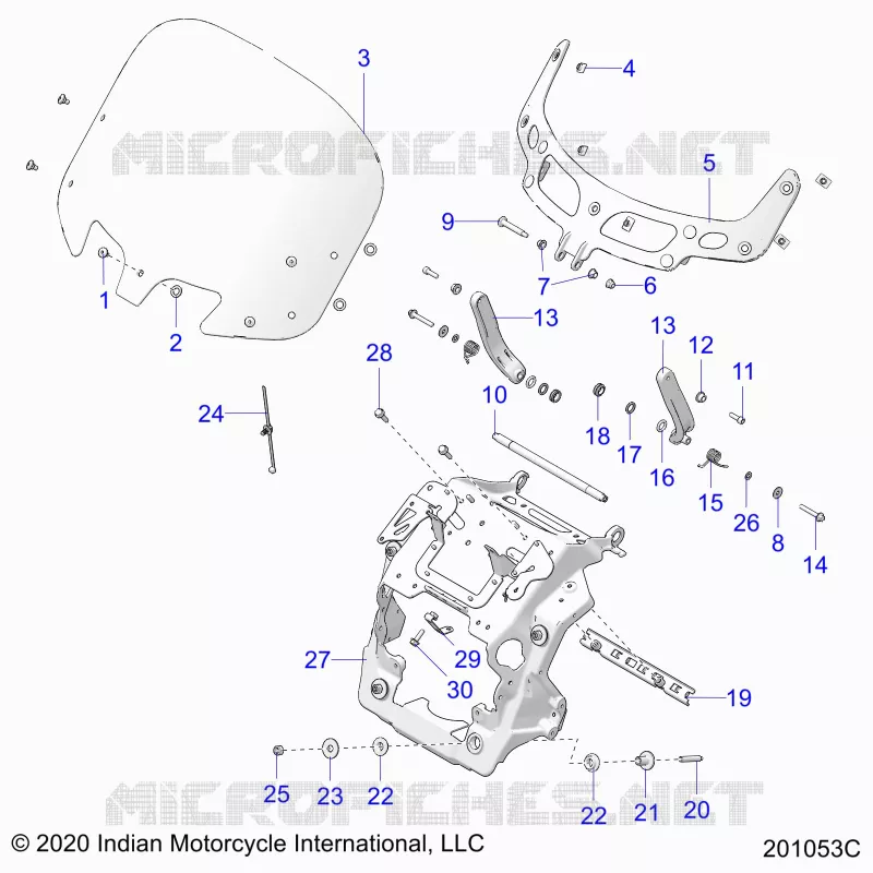 CARENAGES ASM, WINDSHIELD MOUNT