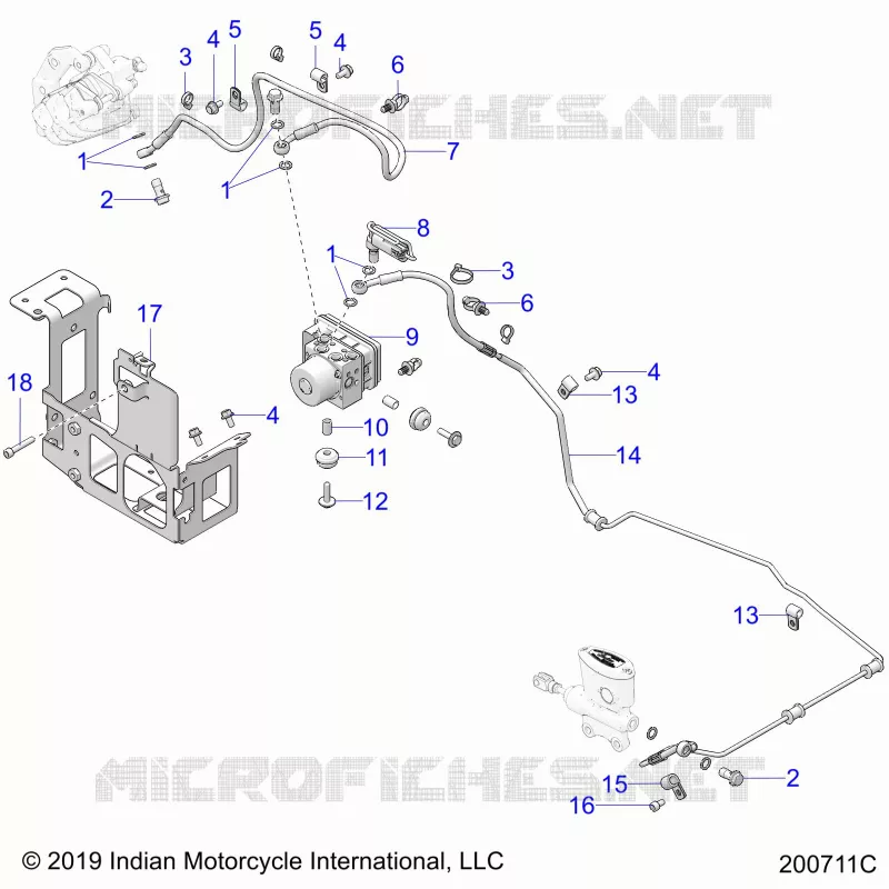 FREINS, FREIN LINE, REAR, AND ABS MODULE ASM.