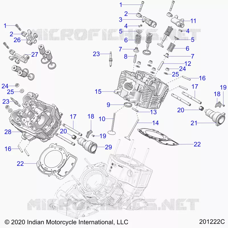 ENGINE, CULASSE, CAMSHAFT AND VALVE ASM.
