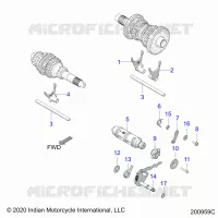 DRIVE TRAIN, FOURCHETTES DE SELECTION AND DRUM