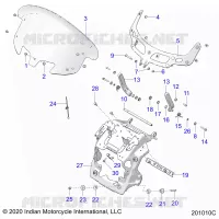 CARENAGES ASM, WINDSHIELD MOUNT