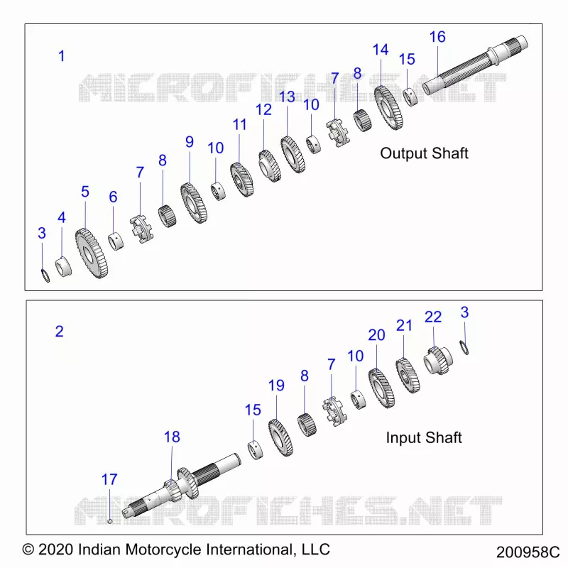 SYSTÃˆME DE TRANSMISSION, INPUT/OUTPUT SHAFT ASM.