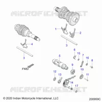 DRIVE TRAIN, FOURCHETTES DE SELECTION AND DRUM