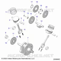 ENGINE, PISTON AND VILEBREQUIN