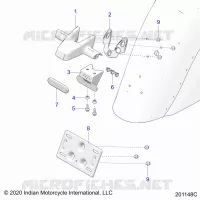 SUPPORT PLAQUE D'IMMATRICULATION/REAR LIGHT HOUSING