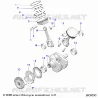 ENGINE, PISTON AND VILEBREQUIN ASM.