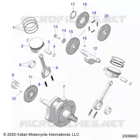 ENGINE, PISTON AND VILEBREQUIN