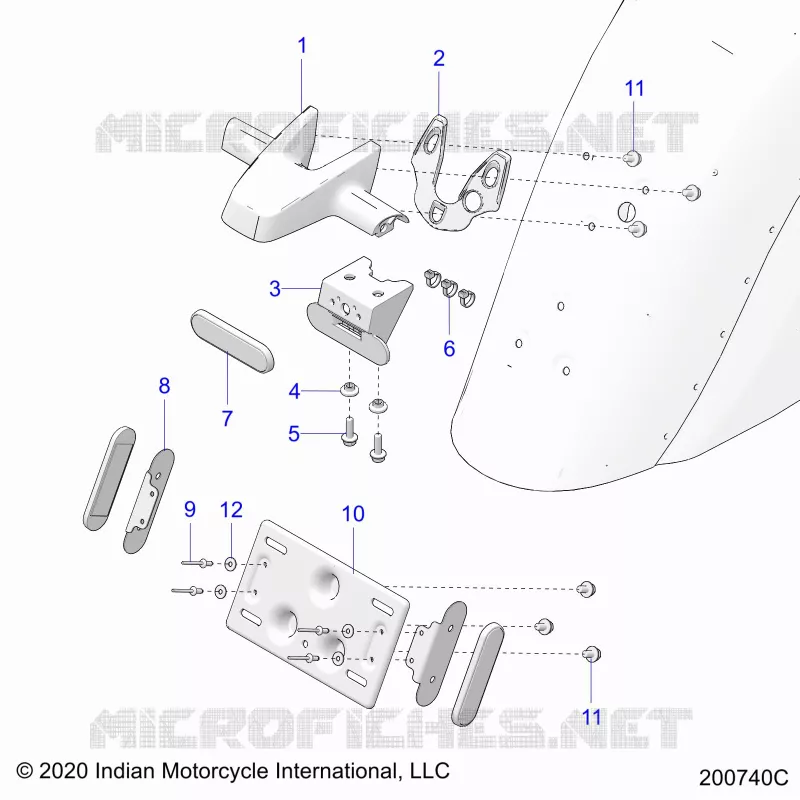 SUPPORT PLAQUE D'IMMATRICULATION/REAR LIGHT HOUSING