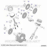 ENGINE, PISTON AND VILEBREQUIN