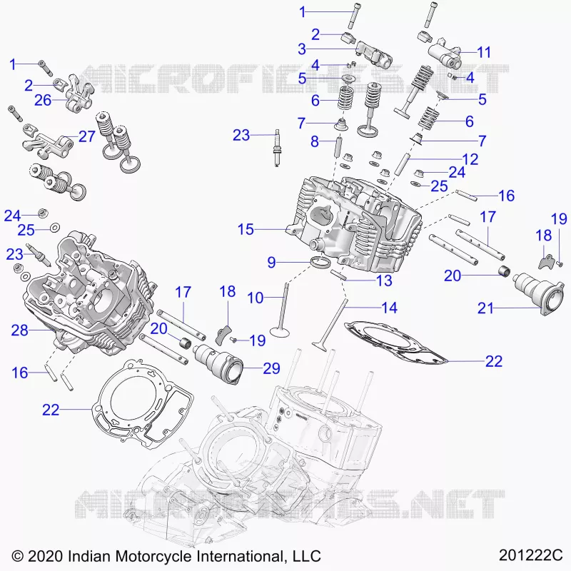 ENGINE, CULASSE, CAMSHAFT AND VALVE ASM.