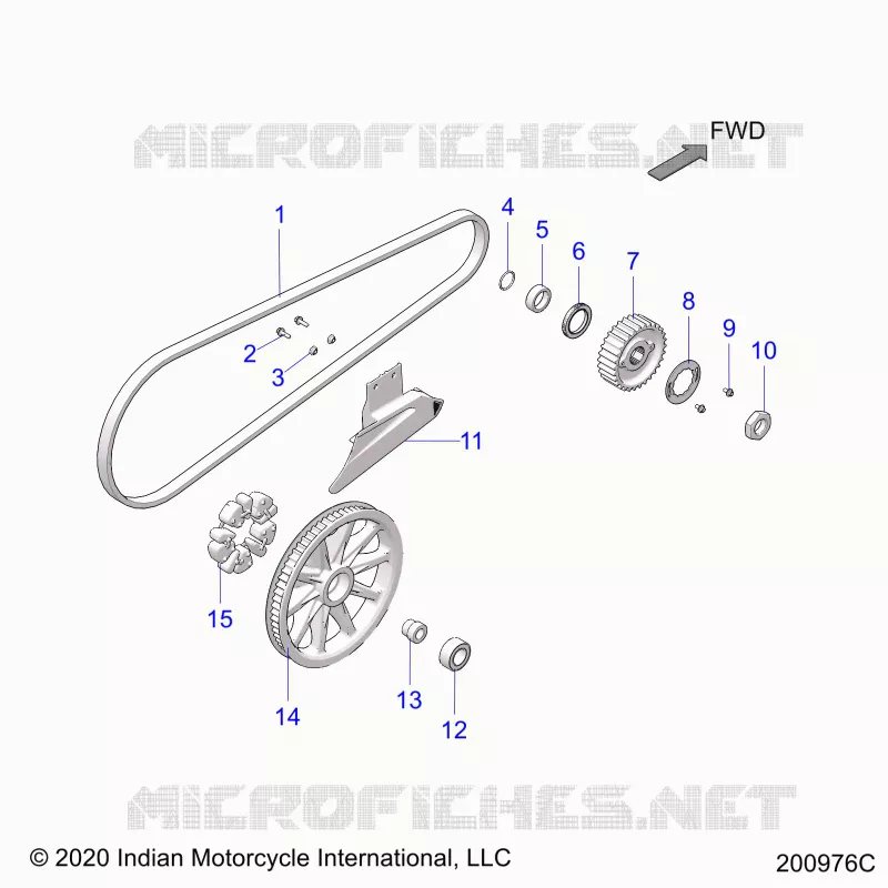 SYSTÃˆME DE TRANSMISSION, DRIVE SPROCKET, BELT AND GUARD