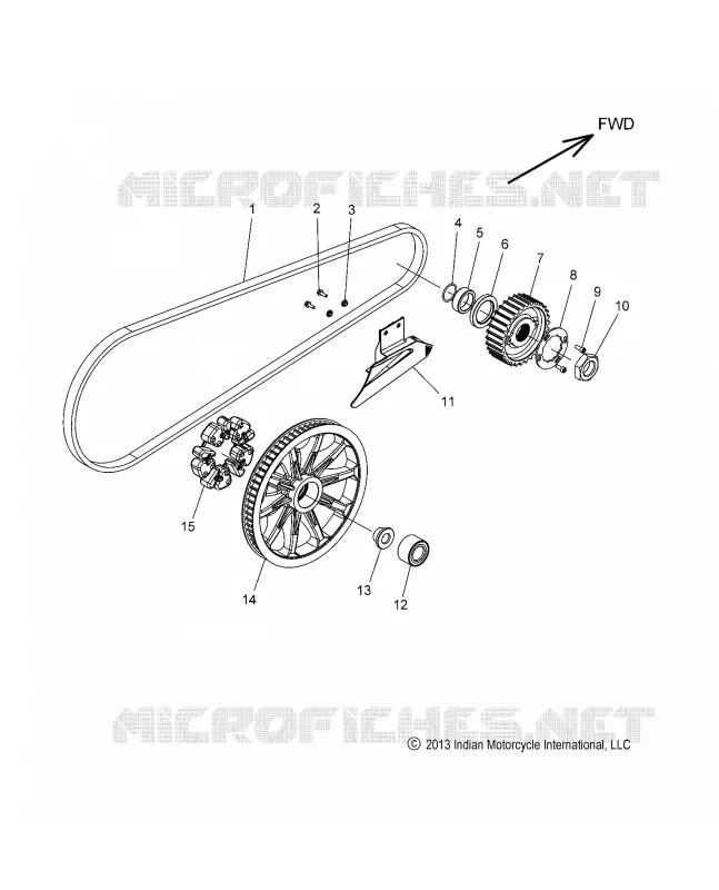 SYSTEME DE TRANSMISSION, DRIVE SPROCKET, BELT AND GUARD