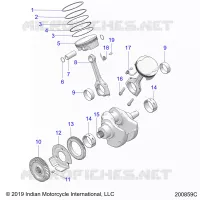 ENGINE, PISTON AND VILEBREQUIN ASM.