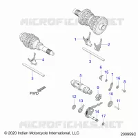DRIVE TRAIN, FOURCHETTES DE SELECTION AND DRUM