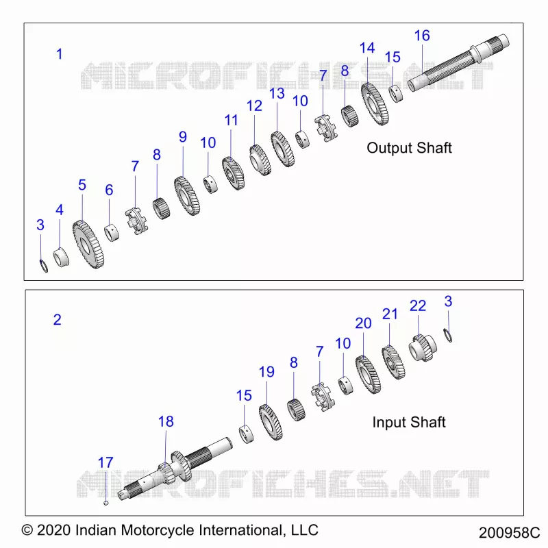 SYSTÃˆME DE TRANSMISSION, INPUT/OUTPUT SHAFT ASM.
