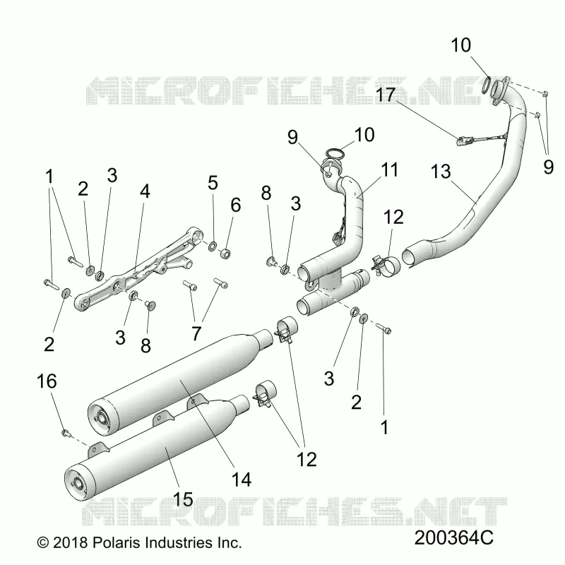 ENGINE, ECHAPPEMENT ASM.