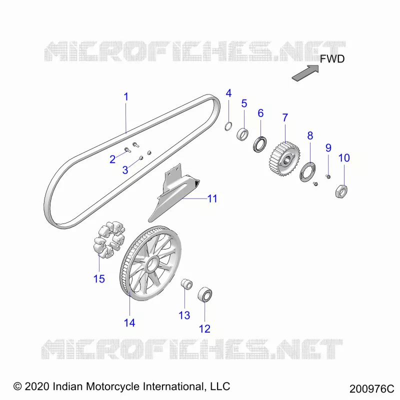 SYSTÃˆME DE TRANSMISSION, DRIVE SPROCKET, BELT AND GUARD