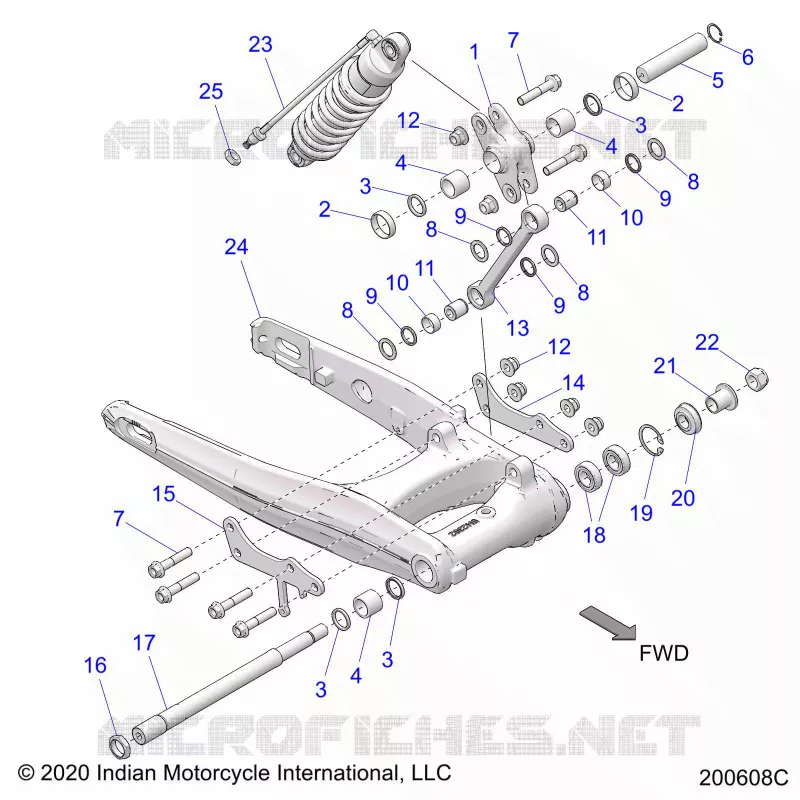 SUSPENSION ARRIERE ASM., SWING ARM AND SHOCK