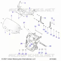 CARENAGES ASM, WINDSHIELD MOUNT