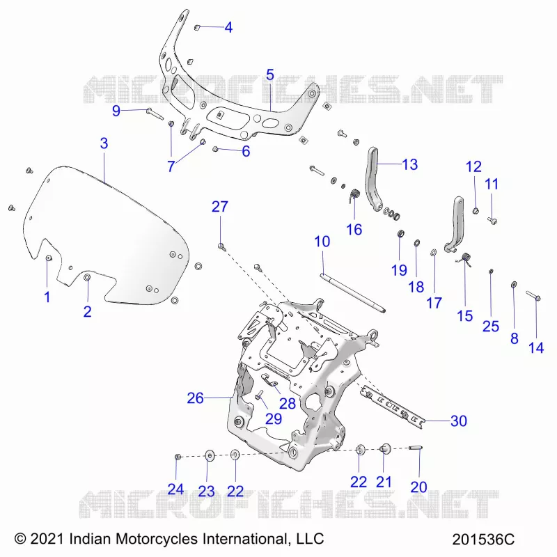 CARENAGES ASM, WINDSHIELD MOUNT