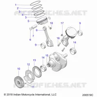 ENGINE, PISTON AND VILEBREQUIN ASM.