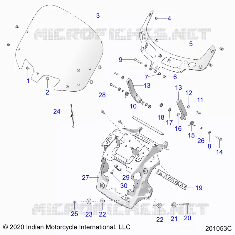 CARENAGES ASM, WINDSHIELD MOUNT