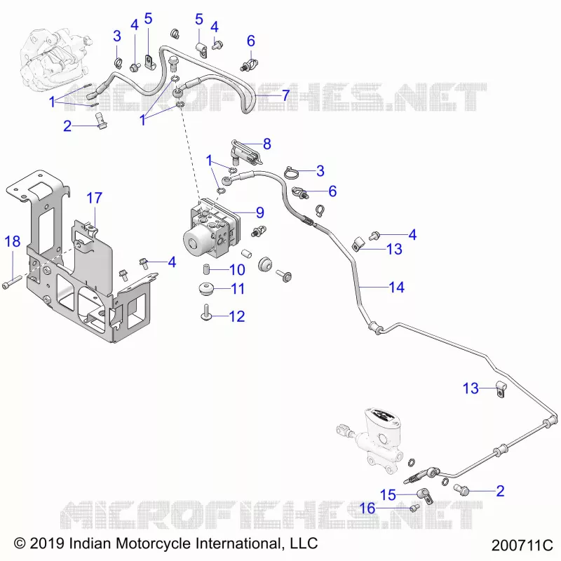FREINS, FREIN LINE, REAR, AND ABS MODULE ASM.