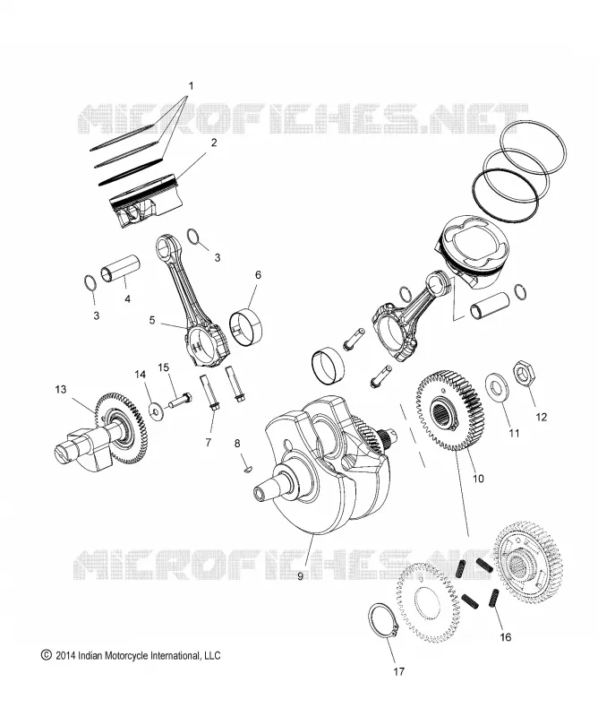 ENGINE, PISTON AND VILEBREQUIN